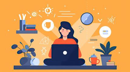 a woman working on a laptop