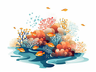Fototapeta na wymiar illustration of colorful corals