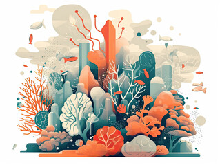 illustration of colorful corals