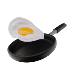 3D Cooking Sunny Side Up Egg Illustration