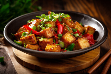 Spicy Tofu Stir-Fry Generative AI