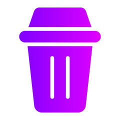 rubbish can gradient icon