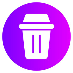 rubbish can gradient icon