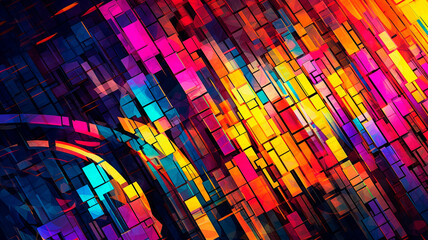 Background consisting of bright mosaics.Futuristic ideas. High quality illustration Generative AI