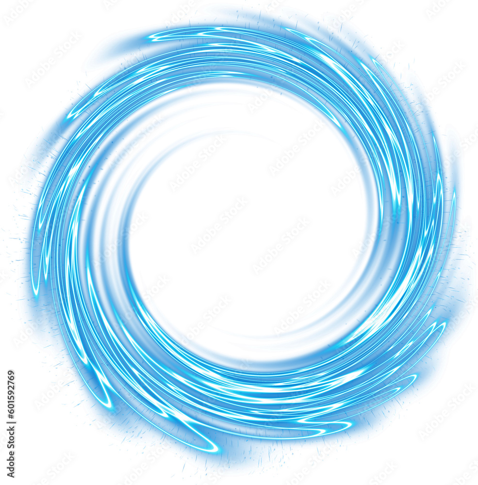 Wall mural blue portal effect with lightning circle effect