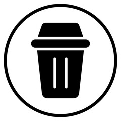 rubbish can glyph icon