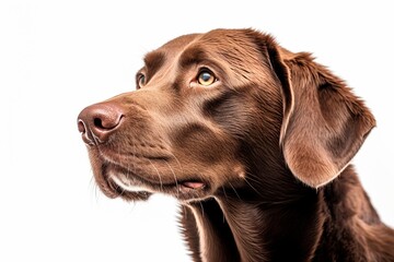 Retrato de un perro de color marrón.  Chesapeake bay retriever