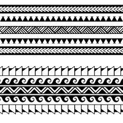 Polynesian armband tattoo stencil. Pattern samoan. Black and white texture. Vector illustration