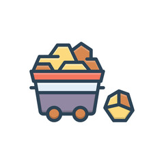 Color illustration icon for minerals 