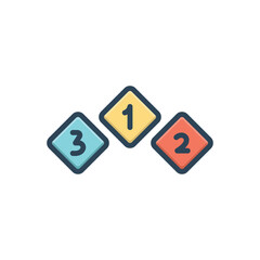 Color illustration icon for integer 