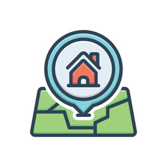 Color illustration icon for situated 