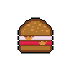 Burger pixel art design vector isolated