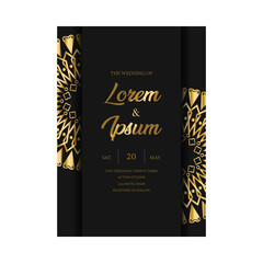 Luxury mandala wedding invitation card template