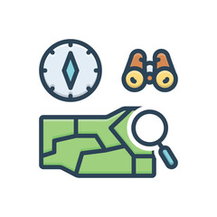 Color illustration icon for discover 