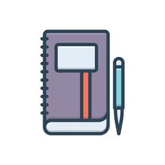 Color illustration icon for notebook 