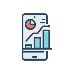 Color illustration icon for graphs  