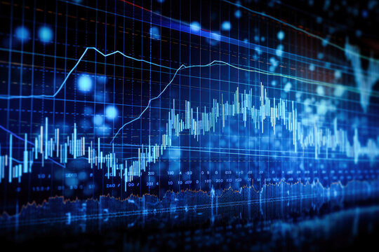 AI generative.  Stock exchange market chart