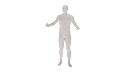 White plastic High resolution conceptual human 3D anatomy body 3d illustration isolated 