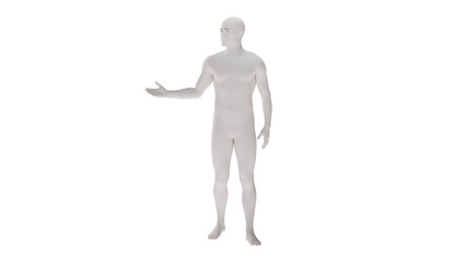 White plastic High resolution conceptual human 3D anatomy body 3d illustration isolated 