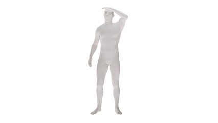 White plastic High resolution conceptual human 3D anatomy body 3d illustration isolated 