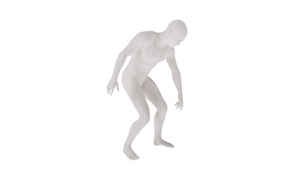 White plastic High resolution conceptual human 3D anatomy body 3d illustration isolated 