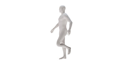 White plastic High resolution conceptual human 3D anatomy body 3d illustration isolated 
