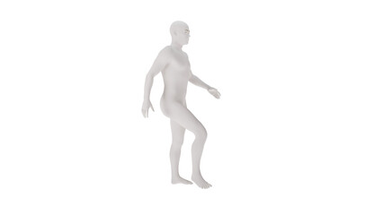 White plastic High resolution conceptual human 3D anatomy body 3d illustration isolated 