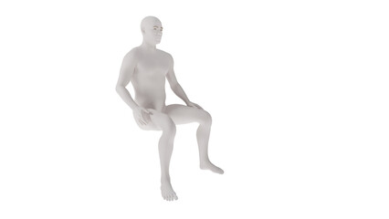 White plastic High resolution conceptual human 3D anatomy body 3d illustration isolated 