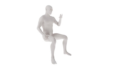 White plastic High resolution conceptual human 3D anatomy body 3d illustration isolated 