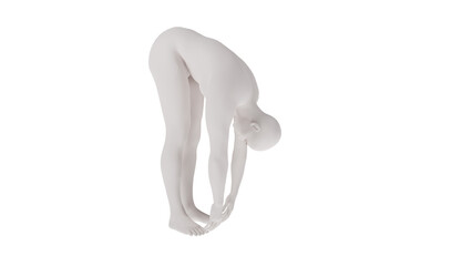 White plastic High resolution conceptual human 3D anatomy body 3d illustration isolated 