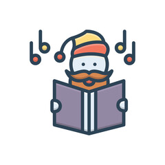 Color illustration icon for carol  