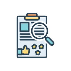 Color illustration icon for evaluating   