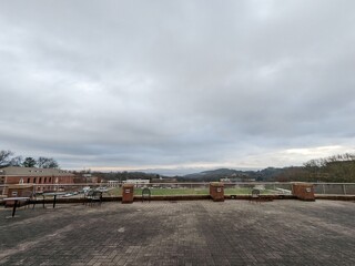 Fototapeta na wymiar UNG Dahlonega Balcony on a Cloudy Day: A Scenic View of the University in Gray Weather