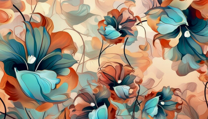 Illustration of an artistic colorful floral background