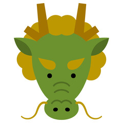 龍の顔のイラスト（カラー）