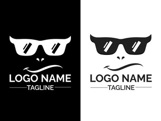 Sunglass shop logo design. Sunglass logo. funny logo. Glass icon. Fashion design. Premium. Simple. Business - obrazy, fototapety, plakaty