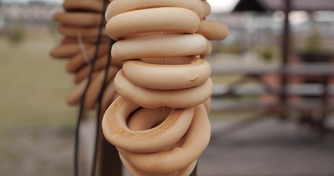 Bagels are sold at the fair
