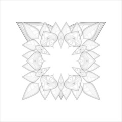 Colouring page of beautiful flowers for adults and kids in monochrome colour with white background