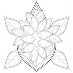 Fototapeta premium Colouring page of beautiful flowers for adults and kids in monochrome colour with white background
