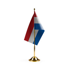 Small national flag of the Paraguay on a white background