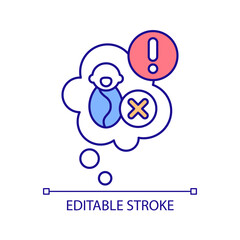 Childfree RGB color icon. Unplanned pregnancy. Reproductive choice. Postpartum depression. Crying baby. Infant childcare. Isolated vector illustration. Simple filled line drawing. Editable stroke