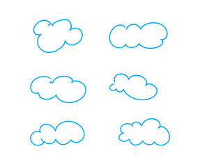 
It is a cloud line drawing drawn with a sky blue felt-tip pen.