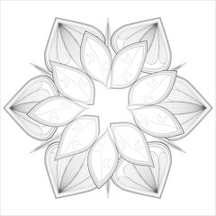 Decorative Doodle flowers in black and white for coloring page, cover, wedding invitation, greeting card, wall art and wallpaper. Hand drawn sketch for adult anti stress coloring page.-vector 