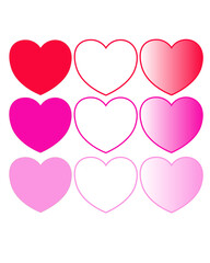 pink and red hearts shape bachground