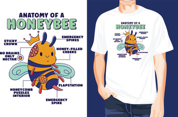 bee anatomy t*shirt design concept