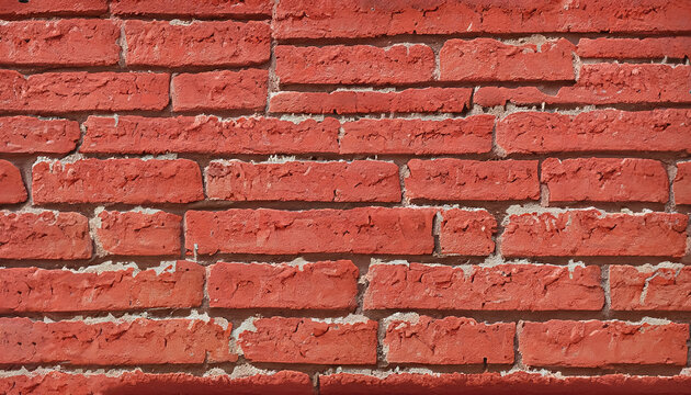 Rough and Textured Red Brick Wall with Plastered Surface, Urban and Industrial Themed Designs and Backgrounds, Modern abstract luxury old, rustic, rough, surface, wallpaper, backdrop, Generative AI