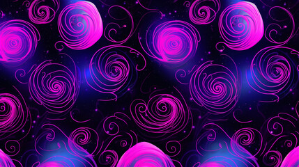 Generative AI, An abstract pattern inspired by the night sky in shades of black, blue, and purple