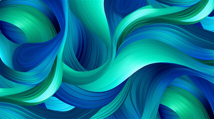 Fototapeta premium Generative AI, An abstract pattern with swirling lines in shades of blue and green