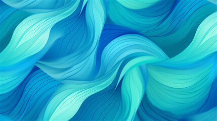 Naklejka premium Generative AI, An abstract pattern with swirling lines in shades of blue and green