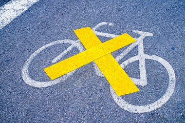 typical road marking in germany